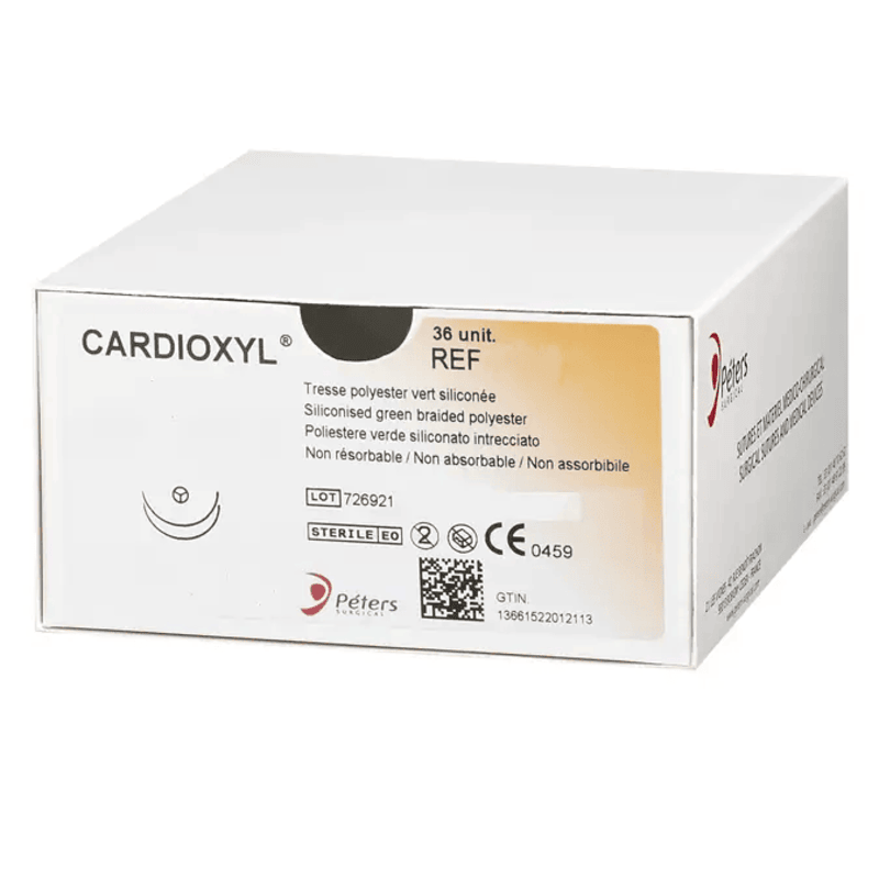 Кардіоксил, 2/0, 75см, гол. кол.ріж. 2х25мм, 1/2кола, з прокладками 3х7, 73P30AA